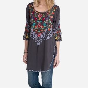 Johnny Was Multicolor Embroidered Tunic